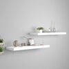 vidaXL Wall Shelf Set of 2 White Honeycomb MDF, Metal