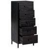 vidaXL Chest Of Drawers Black Solid pinewood, engineered wood, metal Tall