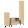 vidaXL Bathroom Furniture Set Sonoma Oak Engineered Wood, Metal Medium
