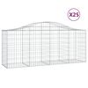 vidaXL Gabion Basket Set of 25 Silver Galvanized iron Large