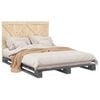 vidaXL Bed Frame Grey Solid Pine Wood Double Durable Bed Frame