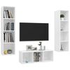 vidaXL TV Cabinet Set White Engineered Wood Medium TV Cabinet Set
