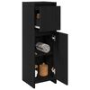 vidaXL Bathroom Cabinet with Drawer Black Oak 11.81 x 11.81 x 37.40 in
