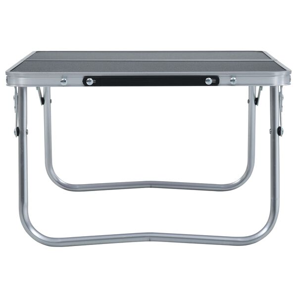 vidaXL Folding Camping Table Grey Aluminium 23.6x15.7"