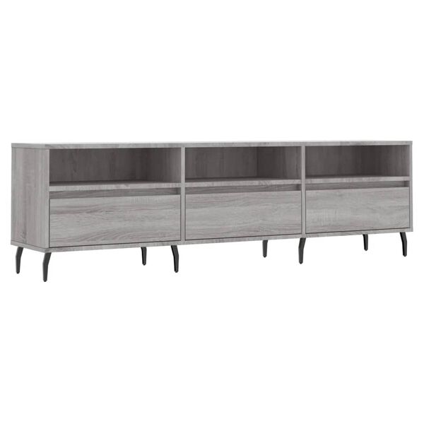 vidaXL TV Cabinet Grey Sonoma Engineered Wood and Iron
