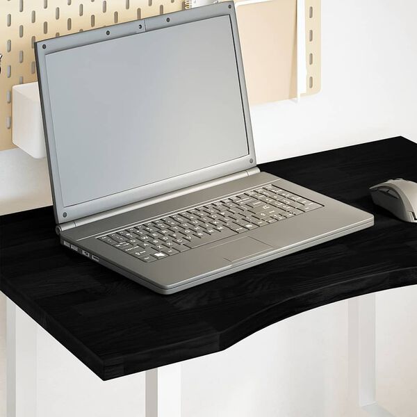 vidaXL Desk Top Dark Brown Solid Oak Wood Medium Desk Top Rectangular