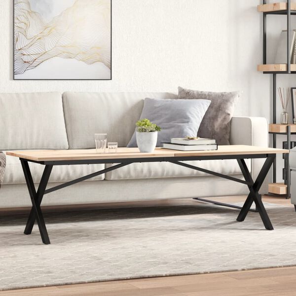 vidaXL Coffee Table Leg Black Powder-Coated Steel 55.1 in long Durable