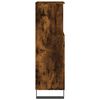 vidaXL Bathroom Cabinet Smoked Oak Engineered Wood, Iron Tall