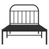 vidaXL Bed Frame Black Powder-Coated Steel Single Bed Frame