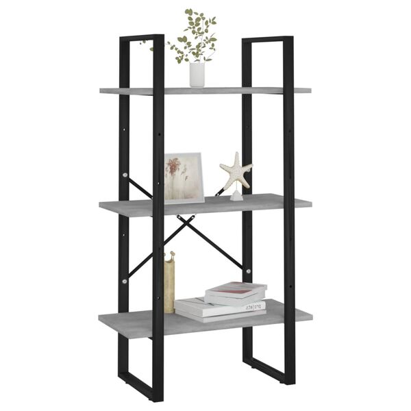 vidaXL Storage Shelf Concrete Grey Metal, Engineered Wood