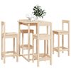 vidaXL Bar Set Natural wood Solid pine wood Medium Bar Set Square