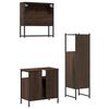 vidaXL Bathroom Furniture Set Brown Oak Engineered Wood, Powder-Coated Steel