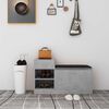 vidaXL Shoe Bench Concrete Grey Engineered wood, MDF, faux leather