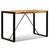 vidaXL Dining Table Brown and Black Solid rough mango wood 47.2 in