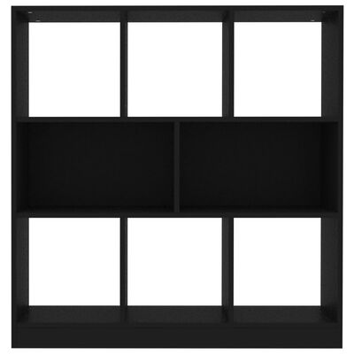 vidaXL Book Cabinet Black 38.4"x11.6"x39.4" Engineered Wood