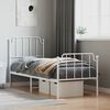 vidaXL Metal Bed Frame without Mattress with Footboard&nbsp;White 31.5"x78.7"