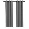 vidaXL Blackout Curtains with Rings 2 pcs Gray 37"x63" Velvet