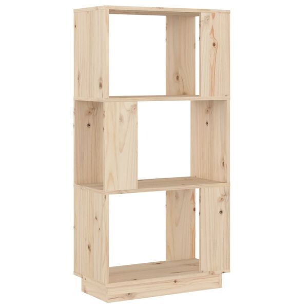 vidaXL Book Cabinet Natural pine Solid Pine Wood Medium Book Cabinet