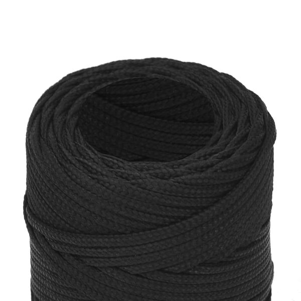 vidaXL Boat Rope Full Black 0.08 " 1640.4 ' Polypropylene