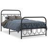 vidaXL Bed Frame Black Steel Single Black Bed Frame Rectangular