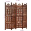 vidaXL Hand carved 4-Panel Room Divider Brown 63"x65" Solid Mango Wood