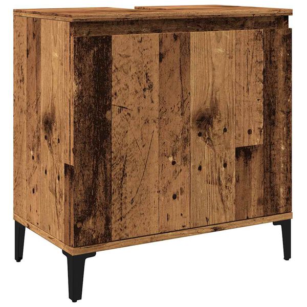 vidaXL Sink Cabinet Old wood Engineered wood, metal Medium