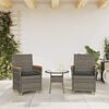 vidaXL Garden Chair Grey PE rattan 23.2 x 24.0 x 35.4 in