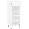 vidaXL Shoe Cabinet High gloss white Engineered wood, metal Medium