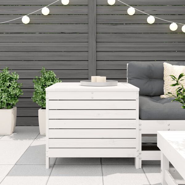 vidaXL Garden Footstool White Solid Pine Wood Standard Modular