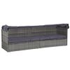 vidaXL Lounge Bed Grey PE (polyethylene) rattan Large