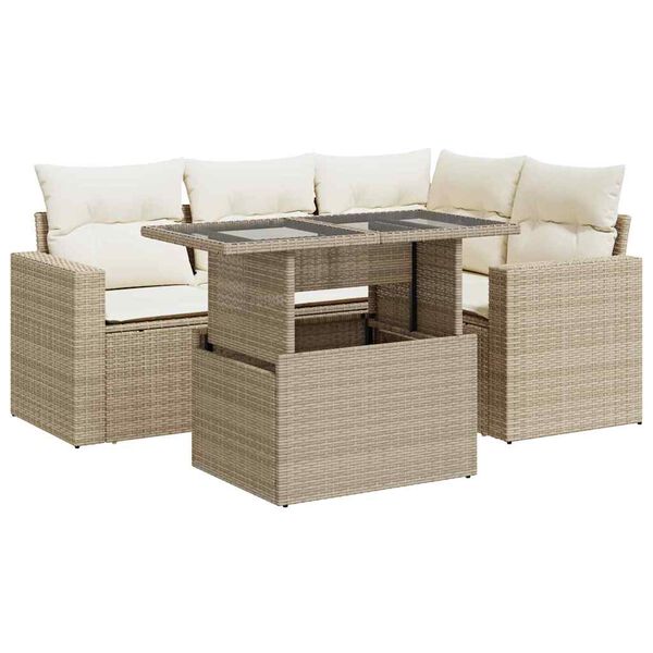 vidaXL Garden Sofa Set Beige
