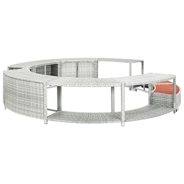 vidaXL Spa Surround Light Gray Poly Rattan