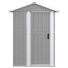 vidaXL Garden Shed Grey Galvanized Steel 49.6 x 38.4 x 69.7 in