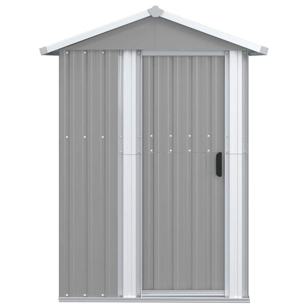 vidaXL Garden Shed Grey Galvanized Steel 49.6 x 38.4 x 69.7 in
