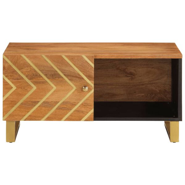 vidaXL Coffee Table Brown and Black Solid mango wood, MDF, iron Medium