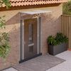 vidaXL Door Canopy Grey and Transparent Polycarbonate, ABS, Aluminum