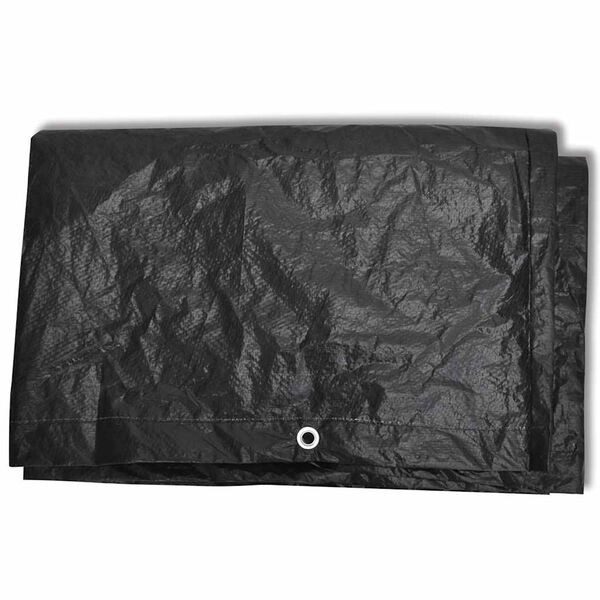 vidaXL Sunlounger Cover Black Polyethylene 85.8 in x 30.3 in x 21.7 in