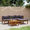 vidaXL Wooden Lounge Set Dark Grey, Natural Wood