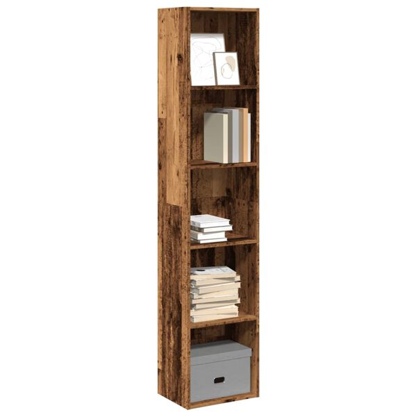 vidaXL Bookcase Old wood Engineered wood Medium Bookcase Rectangular