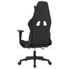 vidaXL Gaming Chair with Footrest Black and Taupe Fabric