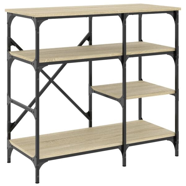 vidaXL Baker's Rack Sonoma Oak 35.4"x15.7"x33.1" Engineered Wood and Metal
