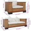 vidaXL Sofa Set Brown Natural rattan Large Removable Covers Sofa Set