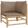 vidaXL Garden Lounge Set Taupe, Natural Bamboo