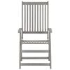 vidaXL Garden Chair Set of 3 Grey Solid acacia wood 3 pieces Foldable