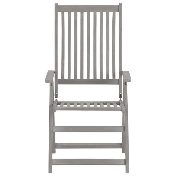 vidaXL Garden Chair Set of 3 Grey Solid acacia wood 3 pieces Foldable