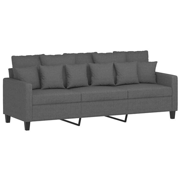 vidaXL 3-seater Sofa Dark Gray Fabric (100% polyester), Metal, Textilene