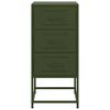 vidaXL Bedside Cabinet Set of 2 Olive Green Steel Medium