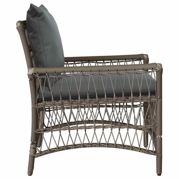 vidaXL Garden Chair Gray 60 x 70 x 78cm poly rattan