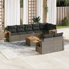 vidaXL Garden Sofa Set Grey Poly Rattan 9 Piece Modular