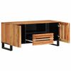 vidaXL TV Cabinet Wooden and black steel Solid acacia wood, steel